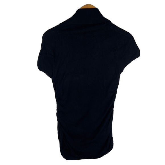 Express Black Sweater Dress size Medium Turtleneck Short Sleeve Women's Rayon - Picture 7 of 9